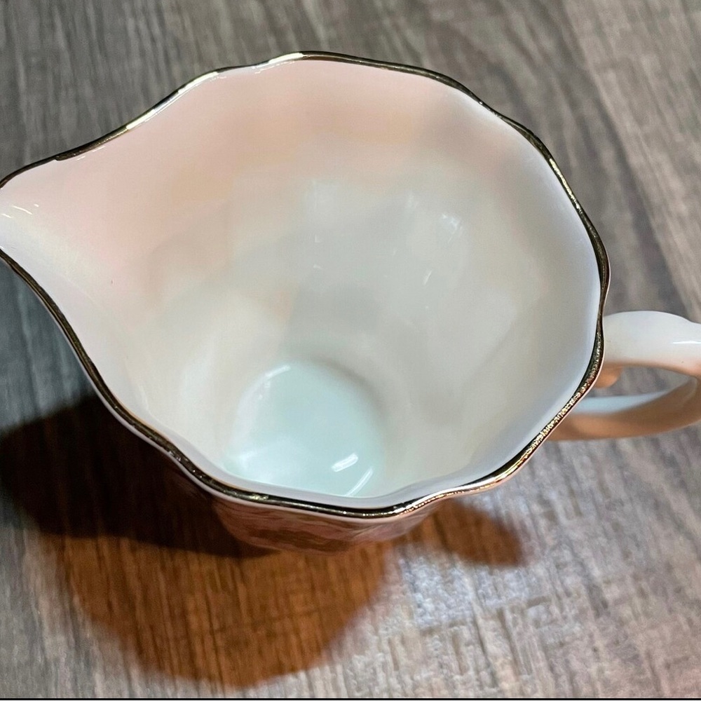 Creamer Sugar Bowl Pink Floral Design - Picture 3 of 6